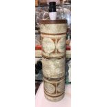 TROIKA ENGLAND POTTERY CYLINDRICAL TABLE LAMP,