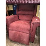 WINE FABRIC ELECTRIC RECLINING ARMCHAIR