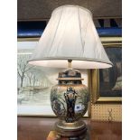 REPRODUCTION BALUSTER TALE LAMP AND SHADE