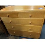 1950S LIGHT WOOD TWO OVER THREE DRAWER CHEST