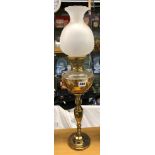 BRASS COLUMN OIL LAMP