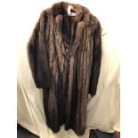 BERGAMA FINE FURS COAT IN CHOCOLATE BROWN SIZE 42