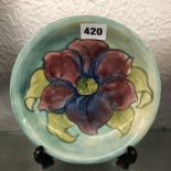 MOORCROFT SHALLOW DISH 19CM DIA APPROX