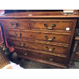 YEWOOD CROSSBANDED TWO OVER THREE DRAWER CHEST