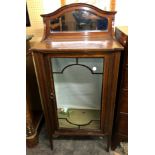 EDWARDIAN MAHOGANY LINE INLAID MIRROR BACKED CABINET