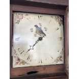 19TH CENTURY COTTAGE OAK LONG CASE CLOCK WITH PAINTED ENAMEL DIAL