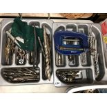 TWO TRAYS OF VARIOUS DRILL BITS,