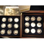 DOME CASED PROOF FIVE POUND GIBRALTAR THE ROUTE TO VICTORY COLLECTION 18 SILVER PROOF COINS WITH