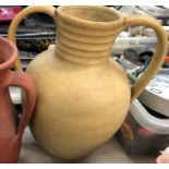 TWIN HANDLED POTTERY URN