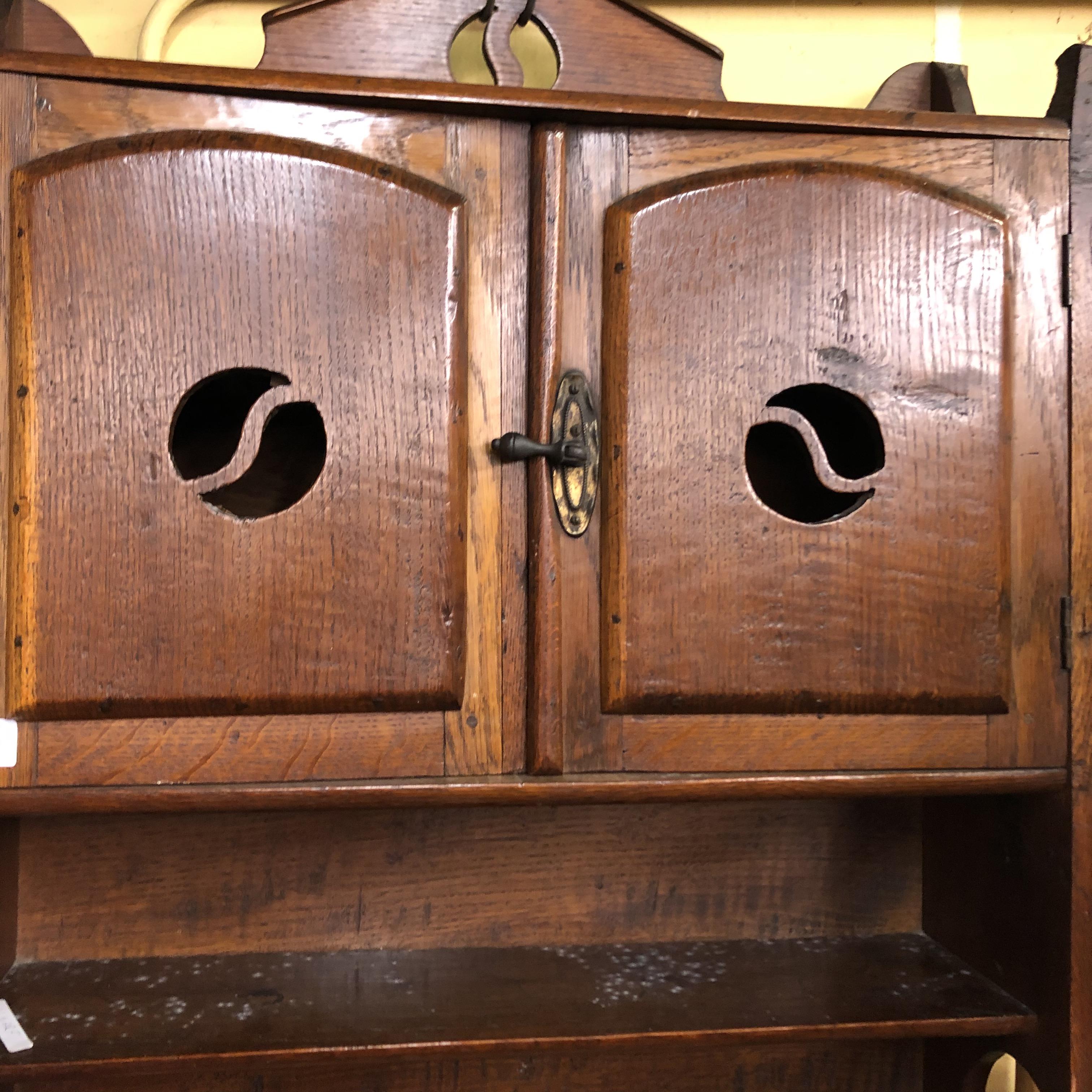 OAK TWO DOOR HANGING WALL CABINET - Image 2 of 2