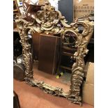 CARVED SCROLL GILDED MIRROR