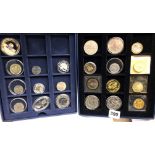 TWO TRAYS OF MISCELLANEOUS PROOF COMMON WEALTH COINS - CHANNEL ISLANDS AND OTHERS
