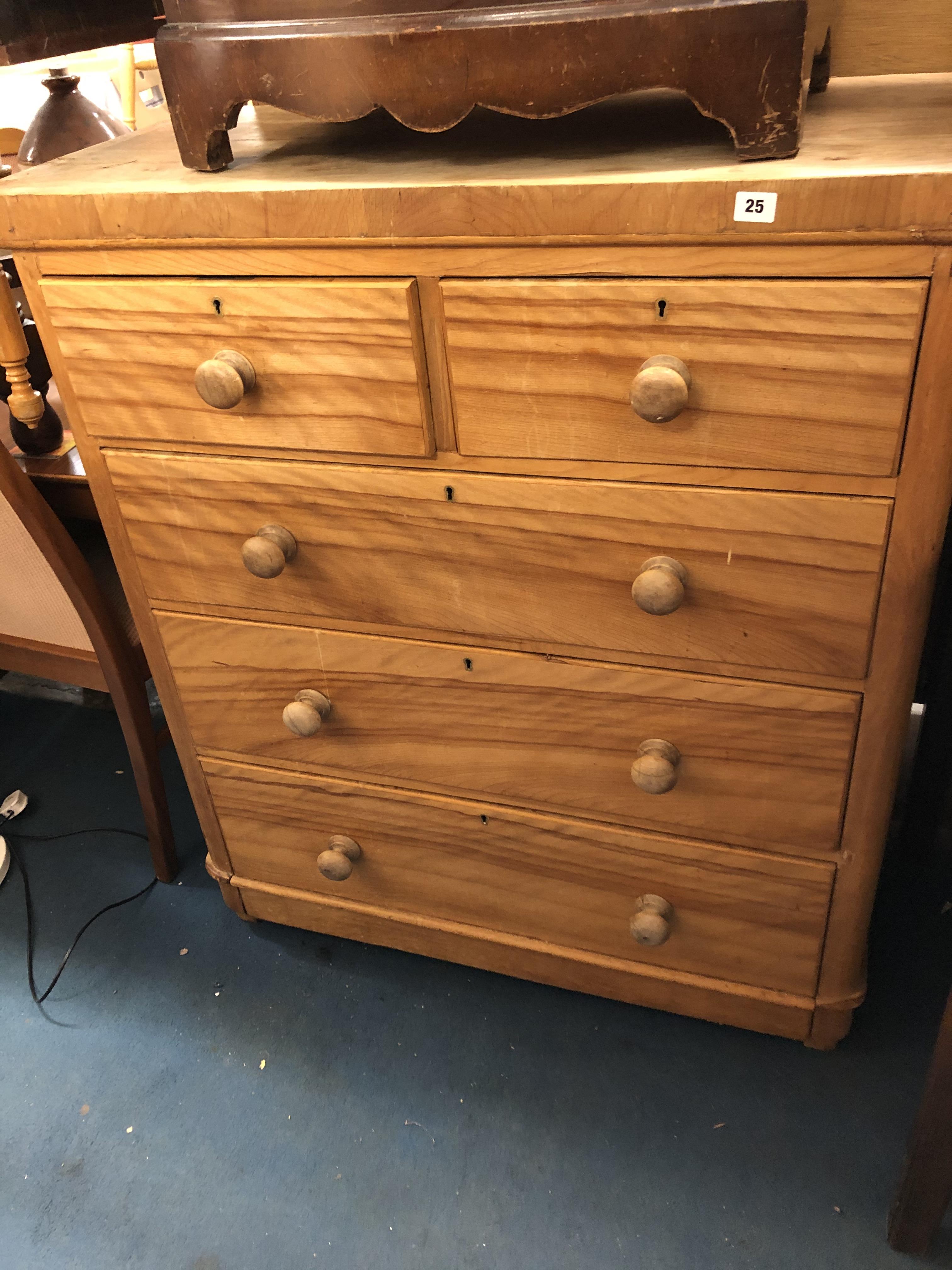 VICTORIAN PINE TWO OVER THREE DRAWER CHEST - Image 2 of 3