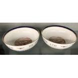TWO LIMITED EDITION ROYAL WORCESTER BOWLS COMMEMORATING THE CENTENARY OF CARRS PAPER LTD