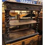 VICTORIAN JACOBEAN REVIVAL CARVED BARLEY TWIST SIDE BUFFET