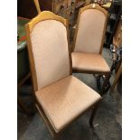 FOUR PARKER KNOLL TEAK UPHOLSTERED DINING CHAIRS