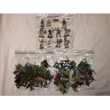 TWO BAGS OF MIXED PLASTIC TOY SOLDIERS VARIOUS AND BAG OF ROMAN CENTURIONS