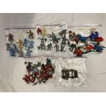 BAGS OF BRITAINS AND CRESCENT TOYS SWAPPET KNIGHTS ON HORSEBACK,