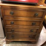 YEW CROSS BANDED MINIATURE FOUR DRAWER CHEST