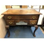 18TH CENTURY STYLE OAK SIDE TABLE/LOW BOY ON CABRIOLE LEGS