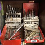 BLUE BOX CONTAING HEAVY DUTY DRILL BITS AND OTHER DRILL BIT SETS