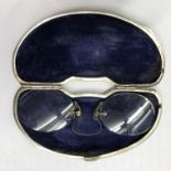 CHESTER SILVER DEMI LUNE PINCE-NEZ CASE AND SPECTACLES THEREIN