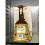 ONE BOXED BELLS SCOTCH WHISKY COMMEMORATIVE WEDDING DECANTER AND ONE UNBOXED STOPPER AF