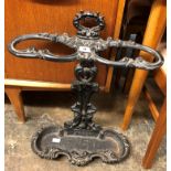 VICTORIAN STYLE CAST IRON TWIN CASE STICK STAND