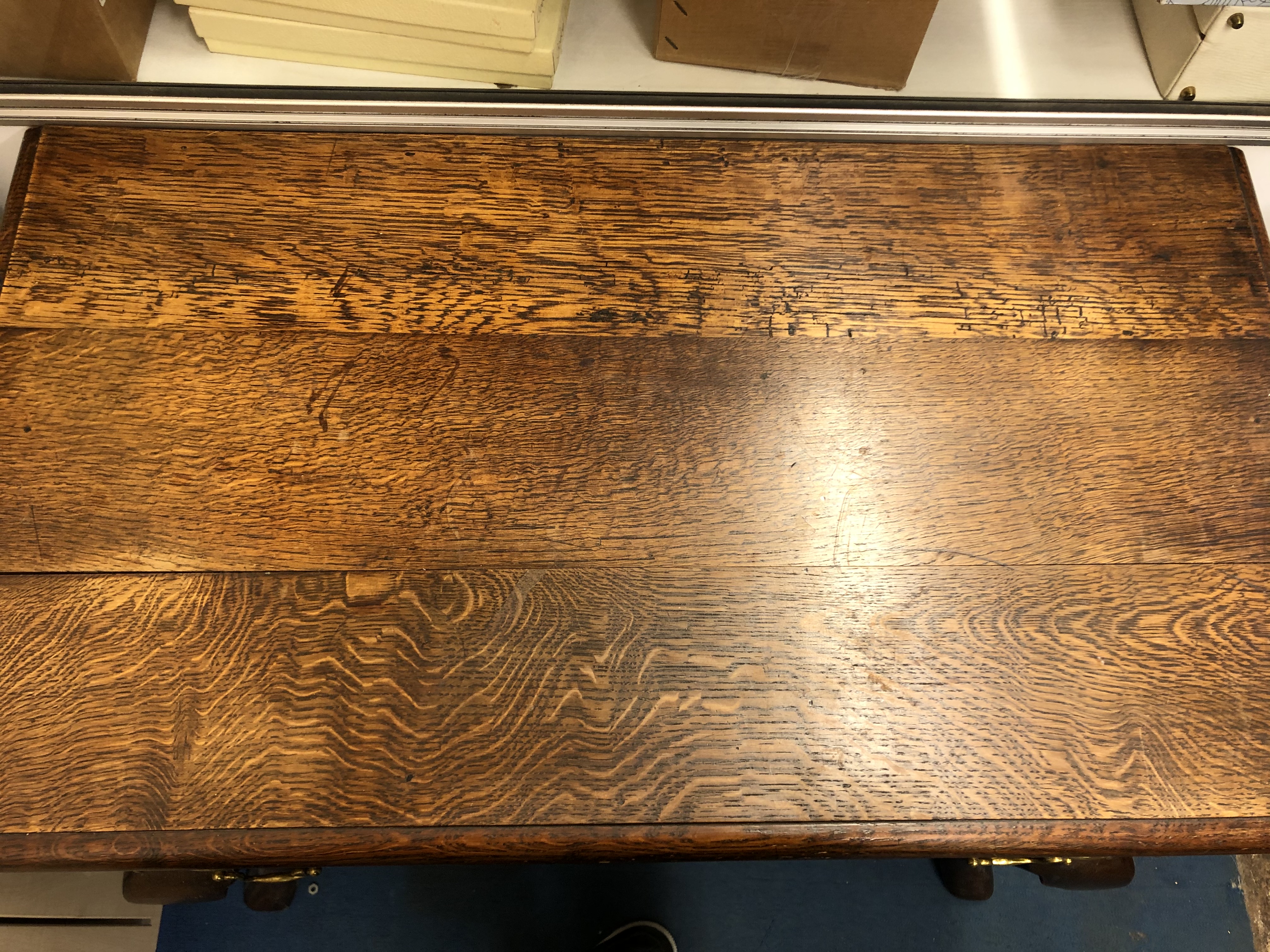 18TH CENTURY STYLE OAK SIDE TABLE/LOW BOY ON CABRIOLE LEGS - Image 4 of 6