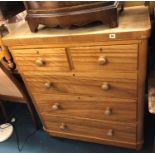 VICTORIAN PINE TWO OVER THREE DRAWER CHEST