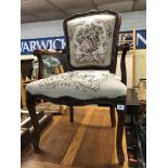 REPRODUCTION LOUIS XV STYLE UPHOLSTERED ELBOW CHAIR