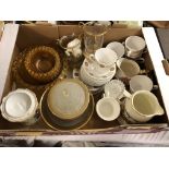 ROYAL VALE COFFEE SERVICE AND AMBER GLASS DESSERT SET