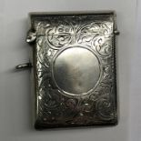 BIRMINGHAM SILVER ENGRAVED VESTA CASE