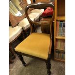 EARLY VICTORIAN ROSEWOOD KIDNEY BACKED DINING CHAIR