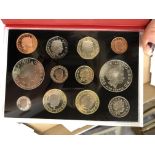 CASED HORATIO NELSON TRAFALGAR COMMEMORATIVE PROOF COIN SET