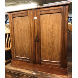 LATE VICTORIAN MAHOGANY GALLERY BACK TWO DOOR CUPBOARD