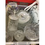 CARTON OF CUT AND PRESSED GLASSWARE INCLUDING ROYAL DOULTON ROSE BOWL,