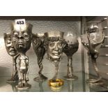 SET OF SIX ROYAL SELANGOR PEWTER CAST LORD OF THE RINGS GOBLETS