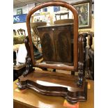 VICTORIAN MAHOGANY SERPENTINE TOILET MIRROR