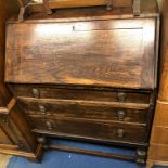 OAK 1930S BUREAU AND MAHOGANY SOUTHERLAND TYPE TABLE