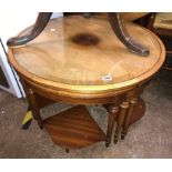 CIRCULAR MAHOGANY CROSS BANDED QUADRANT NEST OF TABLES