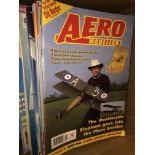 TWO BOXES OF AERO MODELLING MAGAZINES AND BINDERS OF AEROPLANE MAKING FAN ZINES AND OTHER RELATED