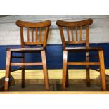 PAIR OF BEECH KITCHEN CHAIRS