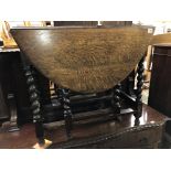 OAK BARLEY TWIST DROP LEAF TABLE