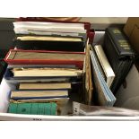 FILE BOX CONTAINING STAMP ALBUMS,