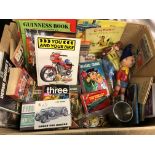 PYRO BENTLEY 1/32 SCALE MODEL KIT, BAG OF VINTAGE LAPEL BADGES, REVEL RACEWAY SLOT CAR GAME,