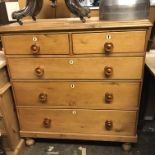 VICTORIAN PINE TWO OVER THREE DRAWER CHEST