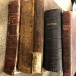 LEATHER BOUND BOOK OF PRAYER 1814 AND OTHER BIBLES AND BOOKS