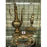 BRASS PERSIAN DESIGN EWER,