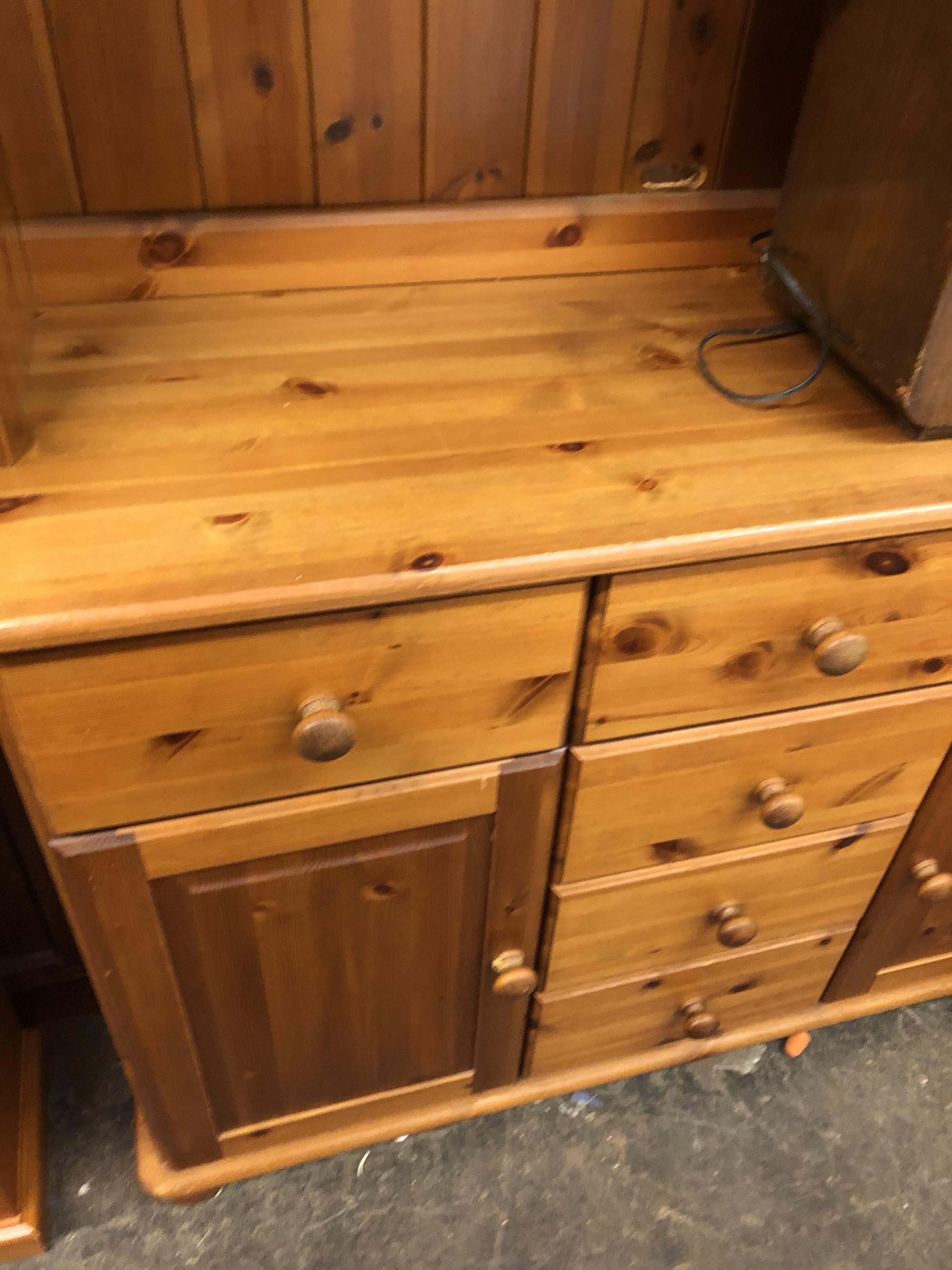 PINE GLAZED TWO DOOR DRESSER - Image 2 of 2